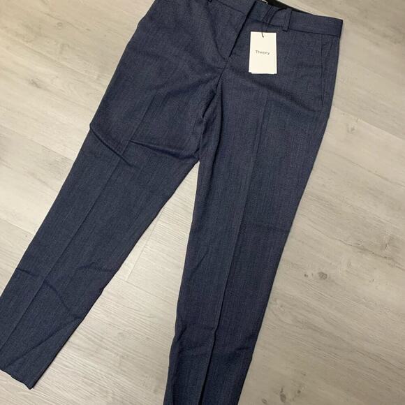 Theory Testra 2B Pants in Spring Navy Multi. - Picture 11 of 14